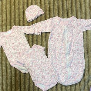 Pink Floral Baby Matching Set